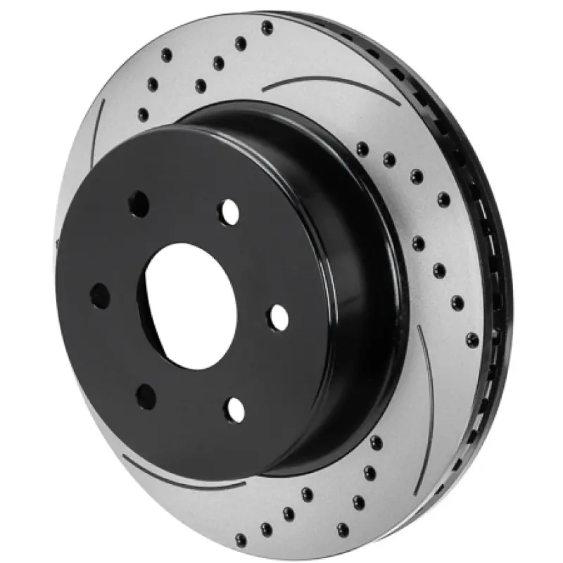 Wilwood Drilled Left-Hand Rotor — 2.22" Offset, Srp Series, Black Finish, 6-Lug Pattern 1