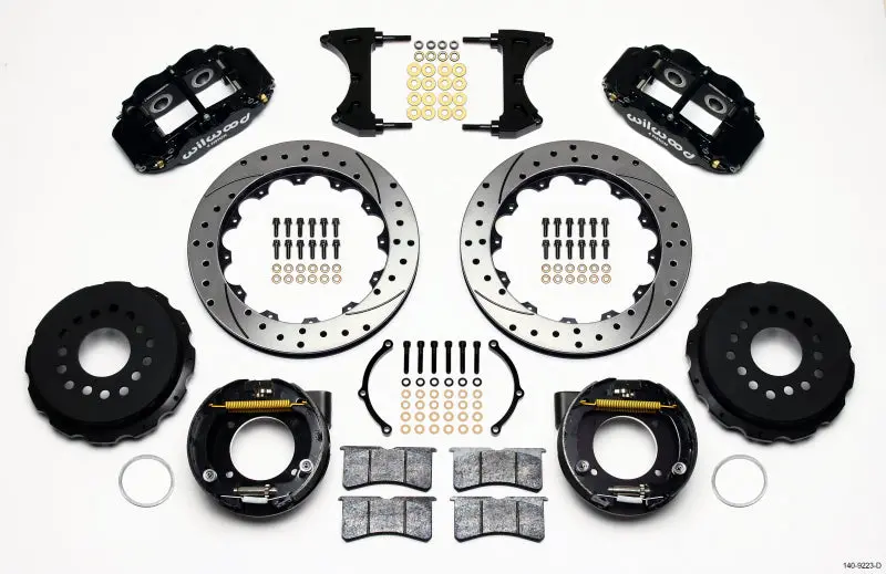 Wilwood Narrow Superlite 4R Rear Parking Brake Kit – 12.88" Drilled Rotor, Ford 8.8 Axle, 5-Lug, 2.5" Offset 1